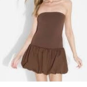 Wild Fable Brown Strapless Dress C49
